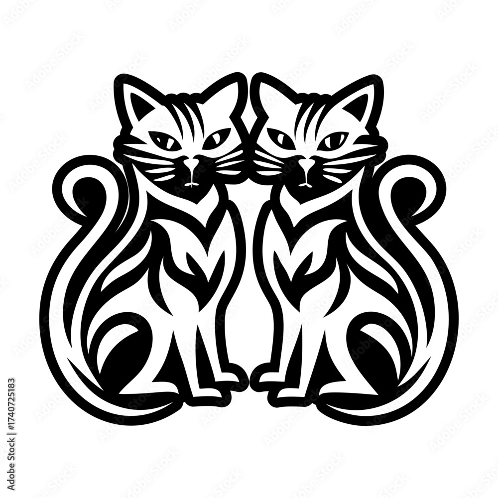 Obraz premium Filled style icon showing a cat face