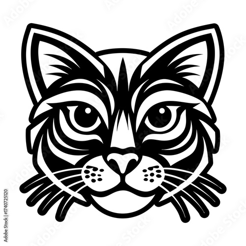 Solid style icon representing a feline symbol