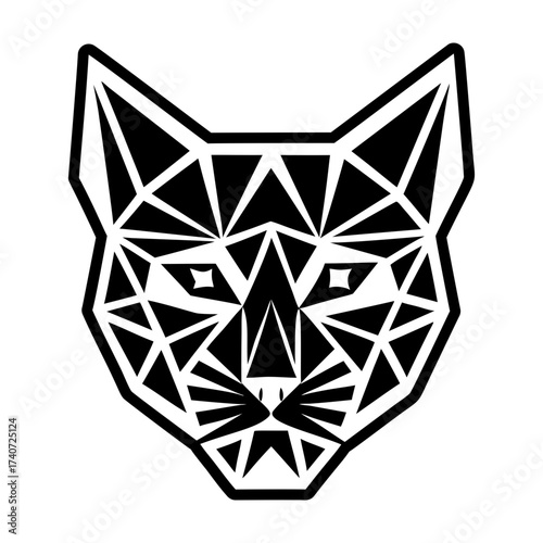 Solid style icon representing a cat symbol