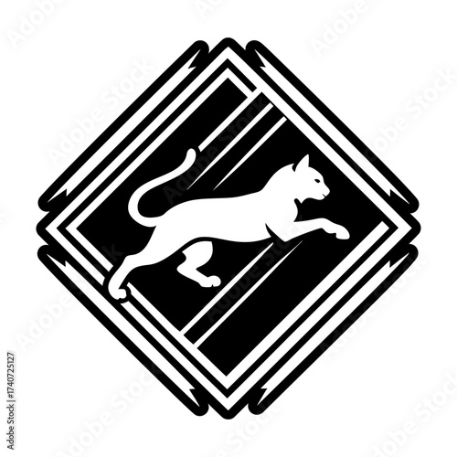 A glyph style icon showing cat logo