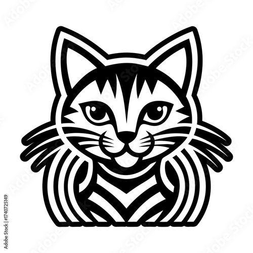 Glyph style icon showing cat mascot