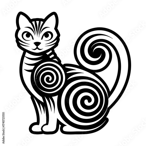 Glyph style icon showing a feline cat