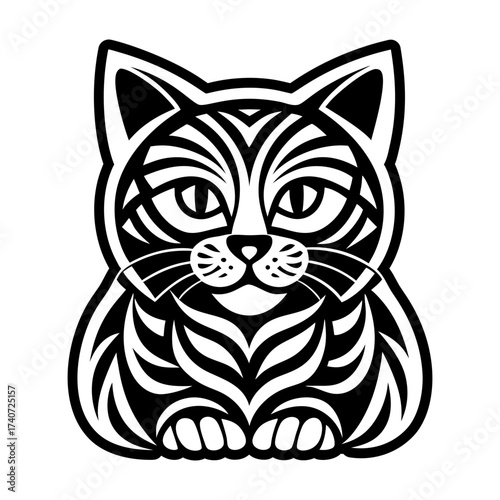 A glyph style icon depicting wild cat
