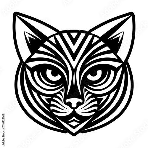 Solid style icon representing a cat symbol