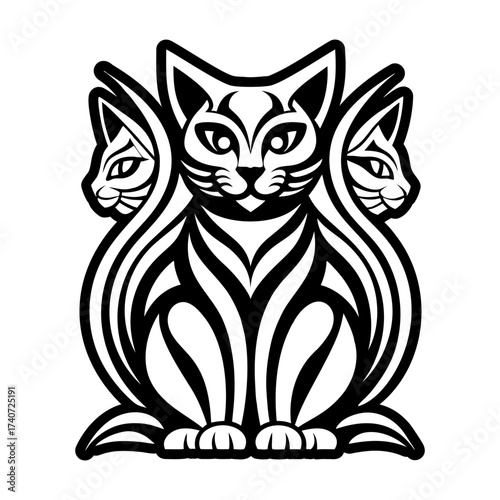 A glyph style icon showing cat logo