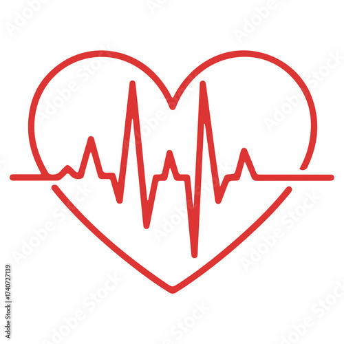 Heartbeat EKG Illustration Medical Healthcare Cardiology Vector Graphic Design