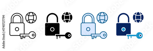 Remote Login Icon Set Multiple Style Collection
