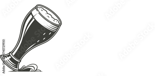 Tulip Shaped Beer Mug Vector illustration Silhouette