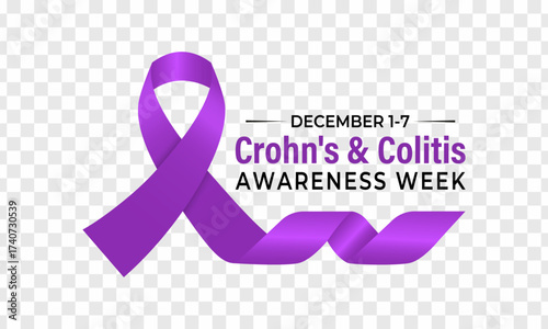 Crohn's and Colitis Awareness Week , Dec 1–7 raises IBD awareness, supports patients, and promotes better treatment and care. Banner poster, social media and background design template. Vector. Eps 10