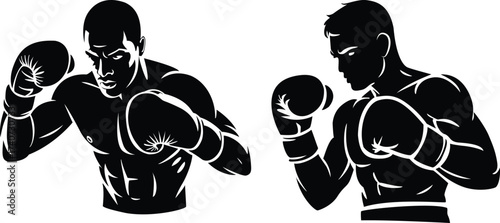 Boxing day boxer silhouette vector