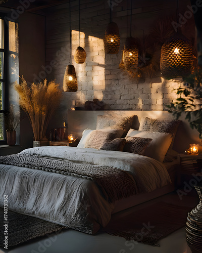 hotel room at night