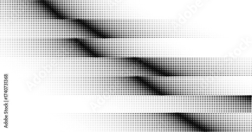 Black and white halftone speed pattern background. Repeating strip pattern backdrop. Parallel lines wallpaper for overlay, print, cover. Vector pulsating