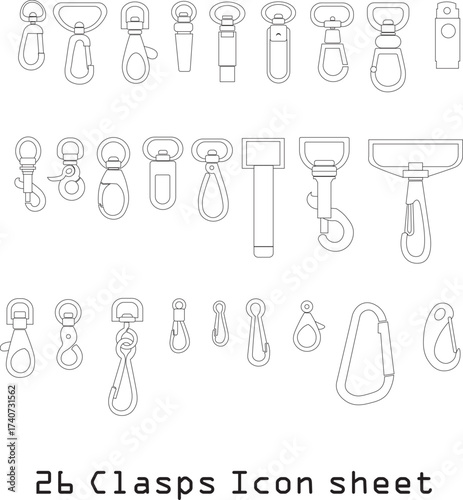 Clasp/clip vector Icon sheet