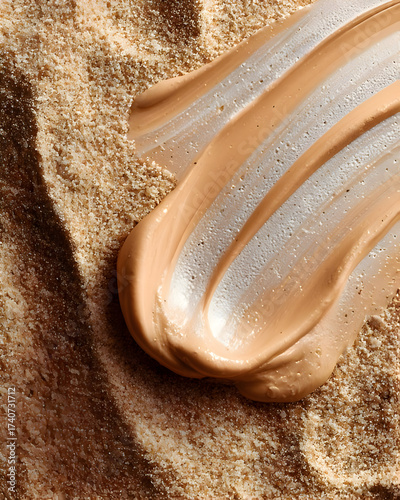 Abstract Cosmetic Cream Texture with Soft Neutral Tones