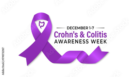 Crohn's and Colitis Awareness Week , Dec 1–7 raises IBD awareness, supports patients, and promotes better treatment and care. Banner poster, social media and background design template. Vector. Eps 10