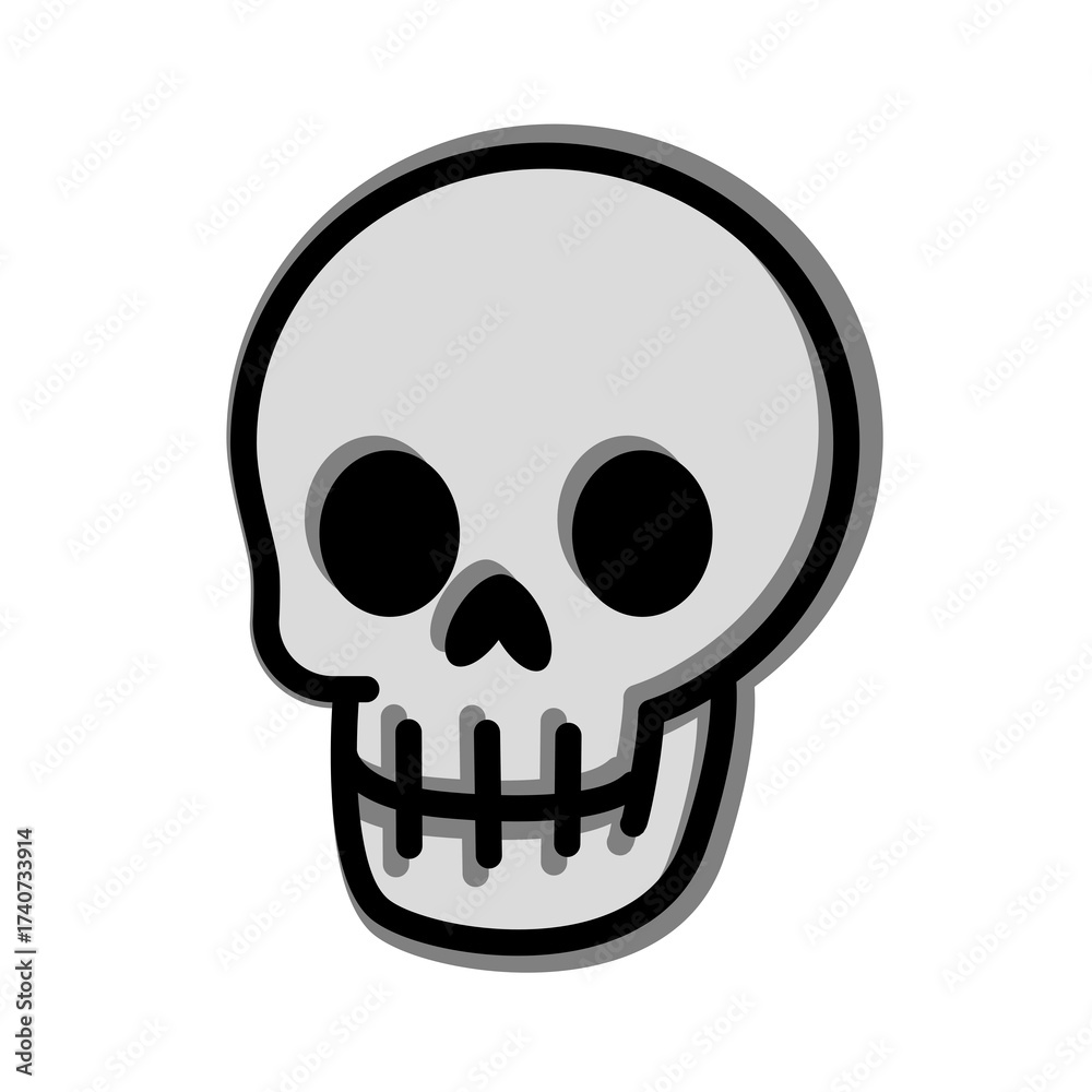 Fototapeta premium Cartoon Skull Icon Vector Design