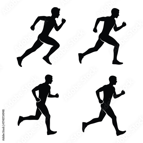 Dynamic silhouette silhouettes of athletes running in motion capturing speed and athleticism for design projects silhouette