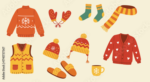 Cozy Winter Clothing and Accessories Collection.