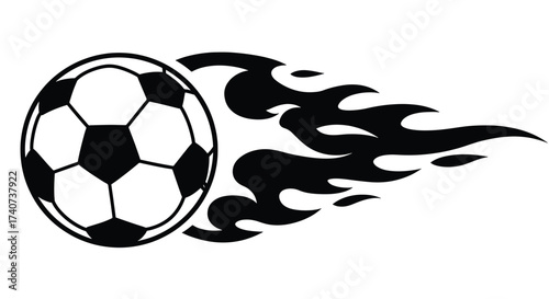 Dynamic Soccer Ball with Fiery Trail.