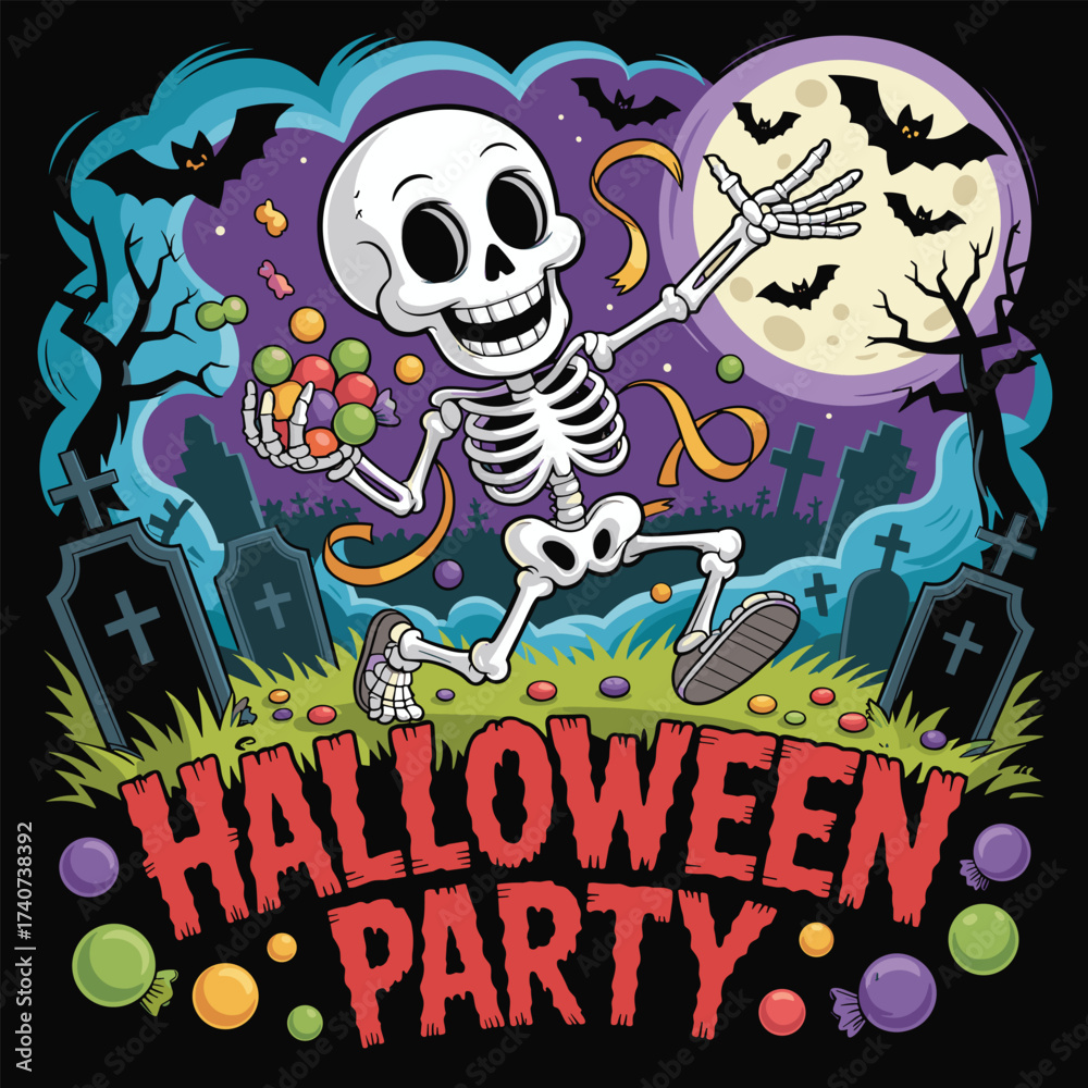 Obraz premium halloween background with skull