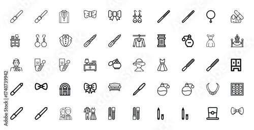 Collection of Icons Representing Fashion, Beauty, and Personal Care Items