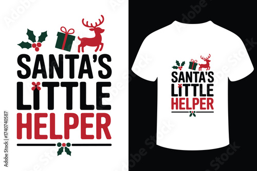 Santa s little helper christmas t shirt design