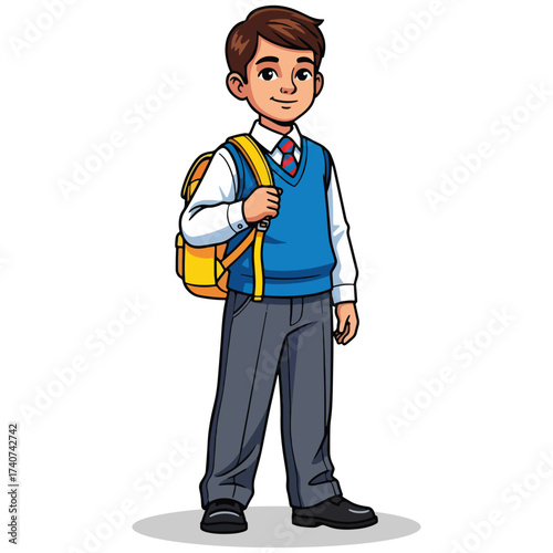 School boy vector drawing