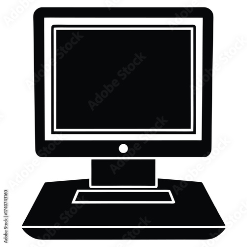 desktop pc icon vector icon  on white background