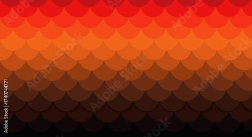 A vibrant gradient of overlapping scales transitioning from bright red to deep black creating a visually striking background.