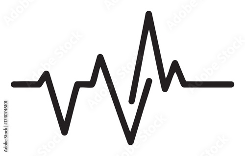 Black outline of an irregular zigzag line resembling a heartbeat or electrocardiogram pattern.