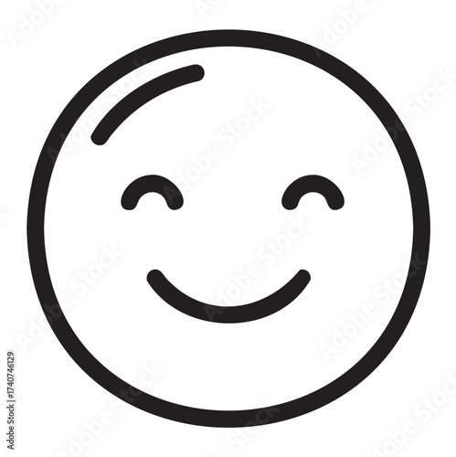 Black outline of a simple, winking smiley face icon with one eye closed. minimal and playful design for expressing joy or humor.