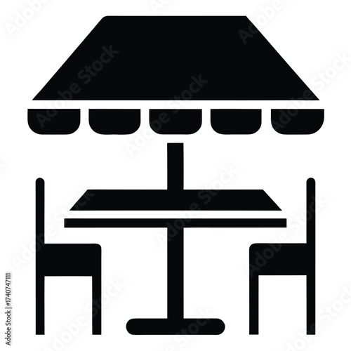 shopping mall food court table vector icon on whit