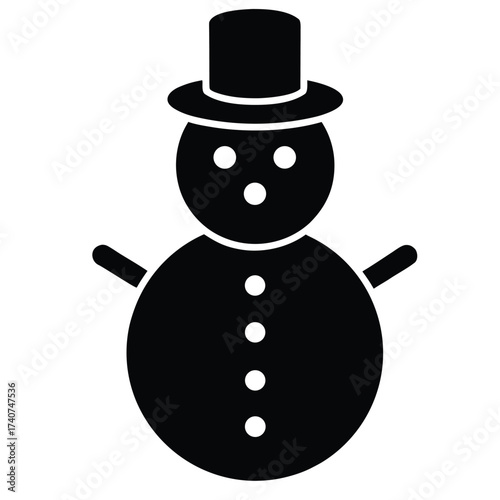 snowman vector icon on white background 