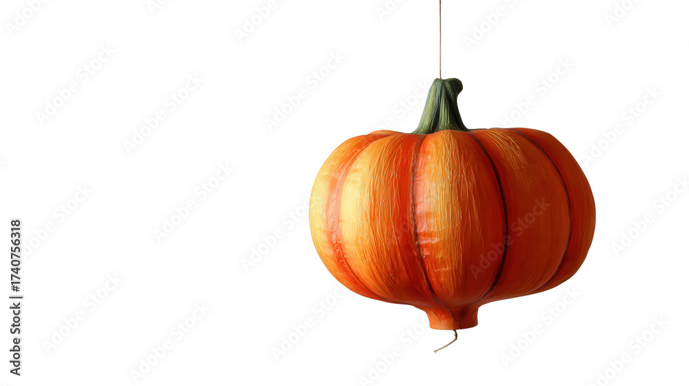 Obraz premium Floating pumpkin lantern background isolated on a Transparent background, PNG file.