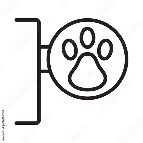 plaque pet shop icon vector illustration in trendy style