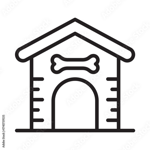 Dog house icon vector illustration in trendy style