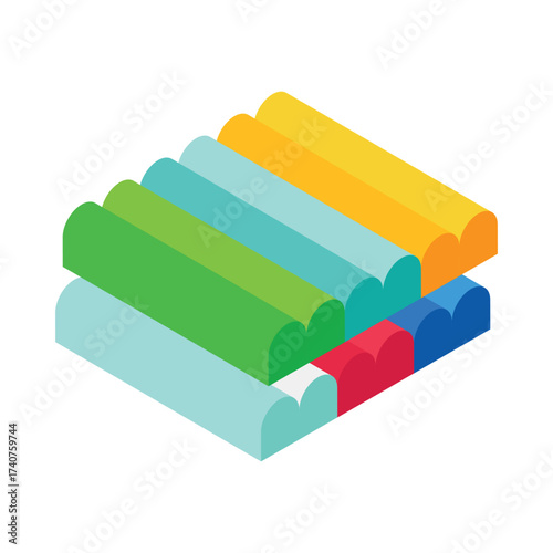 Polymer Clay Isometric vector Illustration 