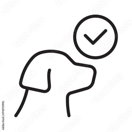 check dog icon vector illustration in trendy style