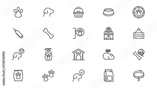 pet shop icon collection vector illustration in trendy style