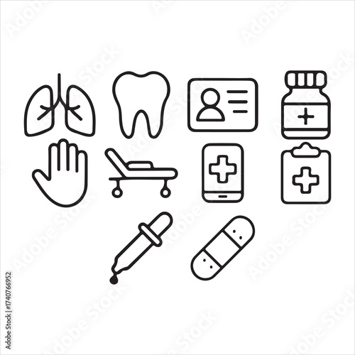 vector set of medical icons.
