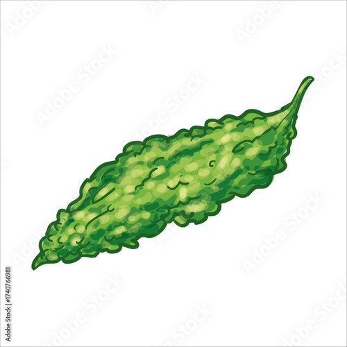 Bitter Melon Hand Drawing Vector Illustration