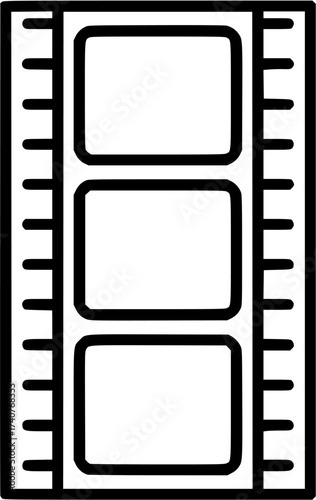 Film strip icon vector illustration for cinema movie production and video editing project use

