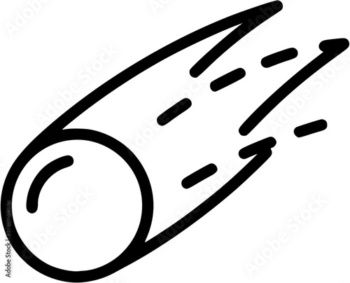 Vector art of meteor line icon comet, asteroid, space object vector stock illustration
