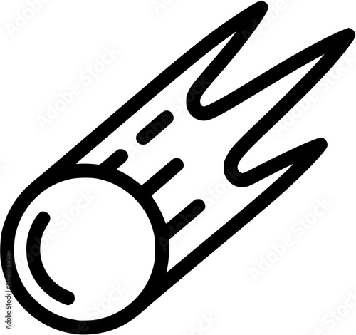 Vector art of meteor line icon comet, asteroid, space object vector stock illustration
