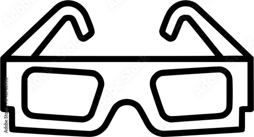 Vector art of 3d glasses icon simple line drawing of 3d glasses for cinema or entertainment
