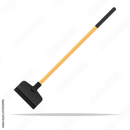Long handle ice scraper vector isolated illustration