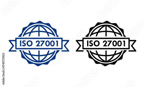 ISO 27001 certified logo template illustration