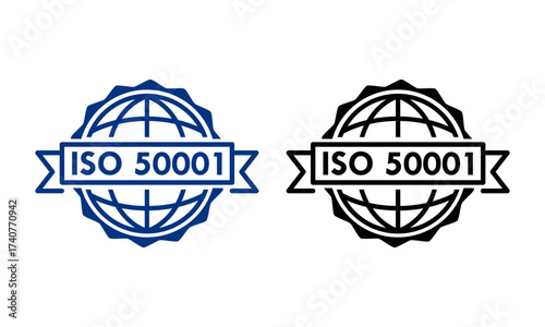 ISO 50001 certified logo template illustration