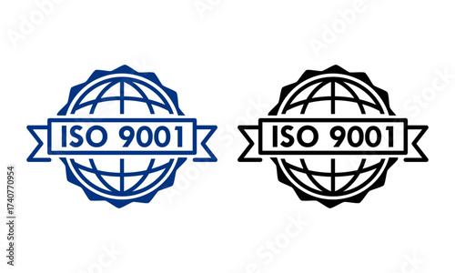 ISO 9001 certified logo template illustration