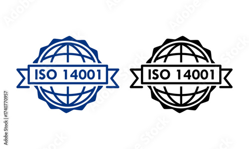 ISO 14001 certified logo template illustration